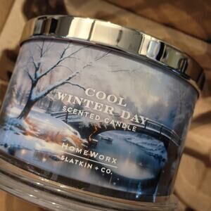 HOMEWORX Slatkin+Co. COOL WINTER DAY Scented Candle 18 oz. Burns 30-55 Hours